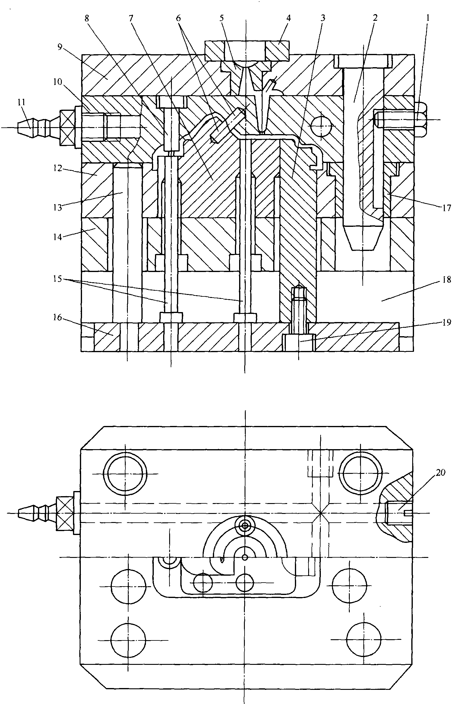 16.礦燈槽蓋注塑模具